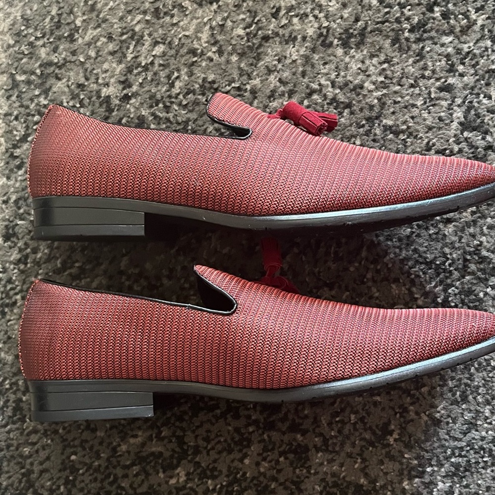 STACY ADAMS Tazewell Men's Tassel Loafer Style Shoes Sz 11.5 M Brick Dark Red